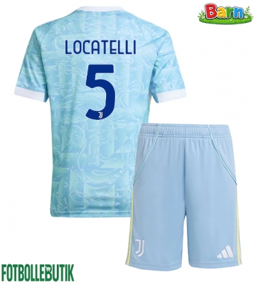 Juventus Manuel Locatelli #5 Bortaställ Barn 2025-26 Kortärmad (+ Korta byxor)